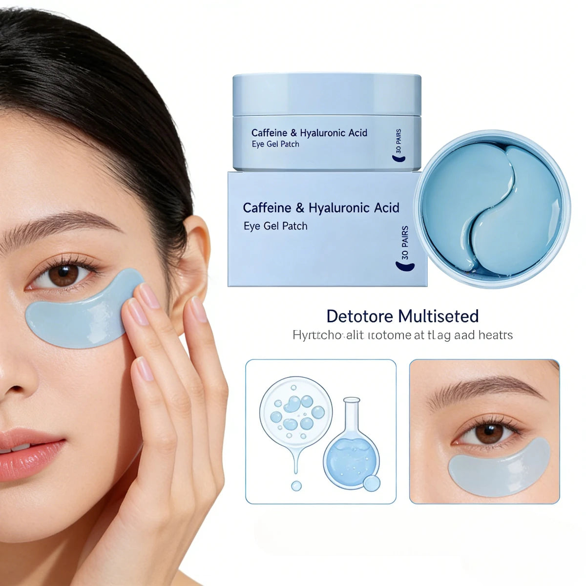 60-Pack Caffeine Eye Patches – Firming & Moisturizing Eye Masks Eye Gel Patches SWANS