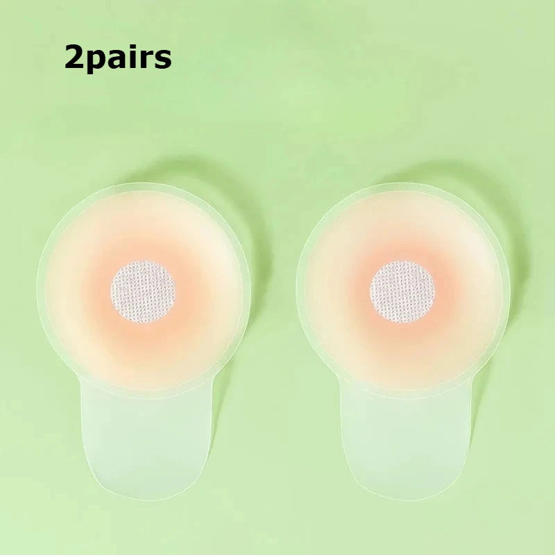 Silicone Invisible Bra Nipple Covers – Reusable Breast Pasties Adhesive Nipple Covers SWANS 2pairs round-6.5 CM