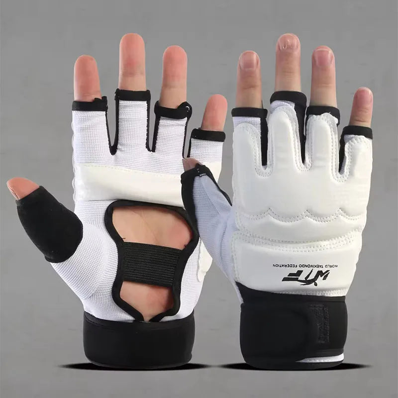 MMA Kickboxing Muay Thai Half Mitts – PU Leather Gloves MMA Training Gloves SWANS White L