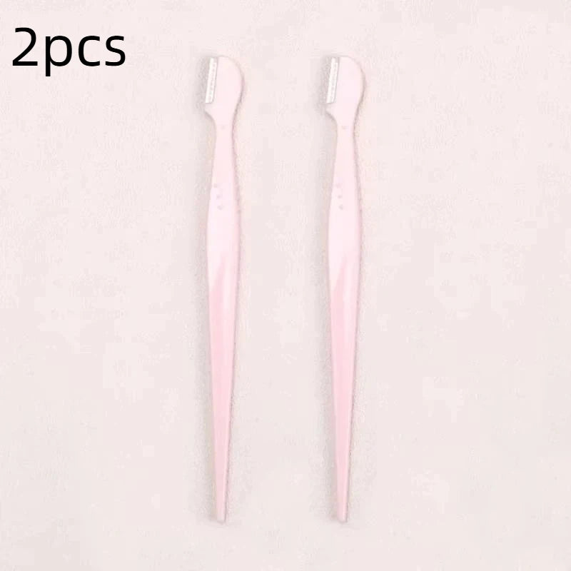 Stainless Steel Eyebrow Trimmer Set – Round Head 2/3/5 Pcs Eyebrow Trimmer Set SWANS 2pcs Light pink