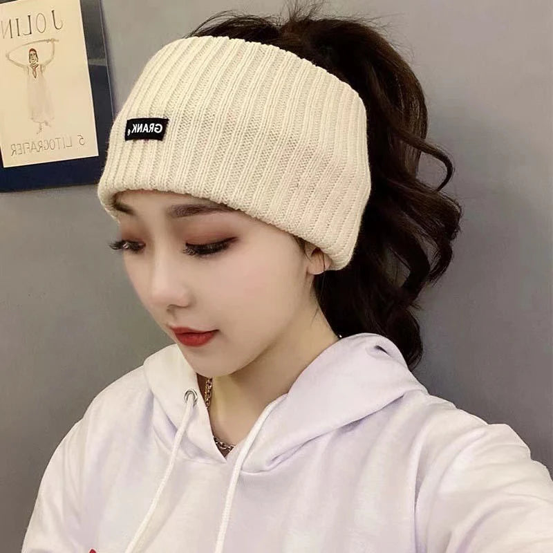 Women's Twist Knit Wide Headband – Soft Elastic Turban Wrap Knit Turban Headband SWANS B Style One Size