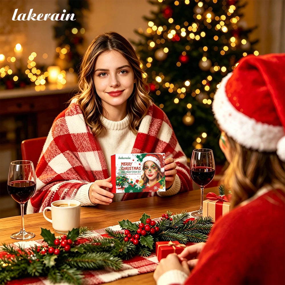 Lakerain Christmas Face Paint Stick Set – 6pc Waterproof Pigmented Face Paint Set SWANS