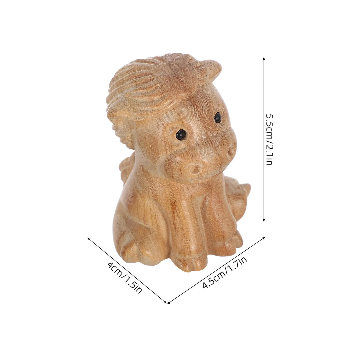 Handmade Wood Horse Sculpture – Feng Shui Zodiac Figurine Wood Zodiac Figurine SWANS