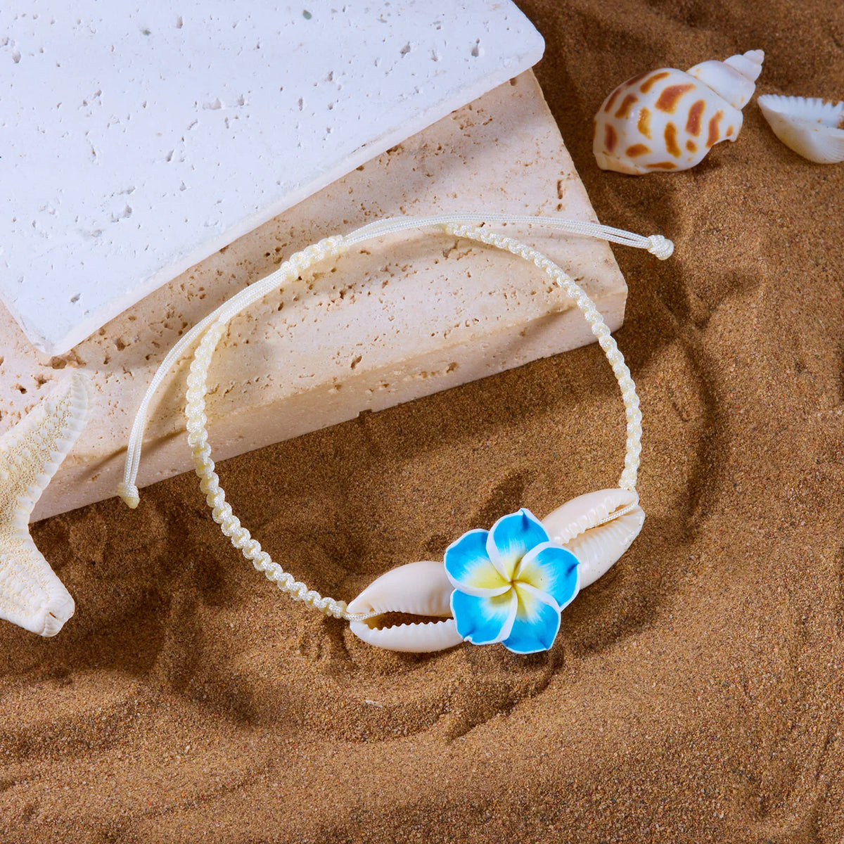 Tropical Flower Bracelet & Anklet – Bohemian Beach Jewelry Fashion Bracelet Anklet SWANS