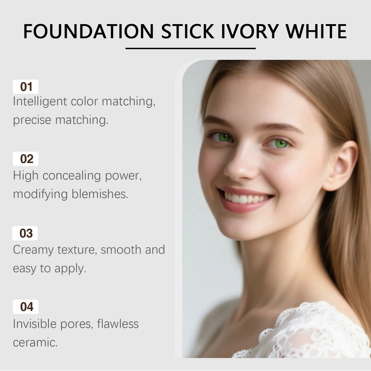 Temperature Color-Changing Foundation Stick with Built-In Brush Foundation Stick SWANS