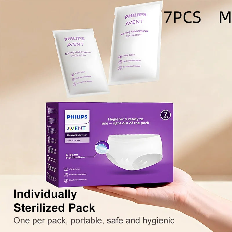 Philips Avent Disposable Sterilized Cotton Underwear 7-Pack Women Disposable Underwear SWANS M