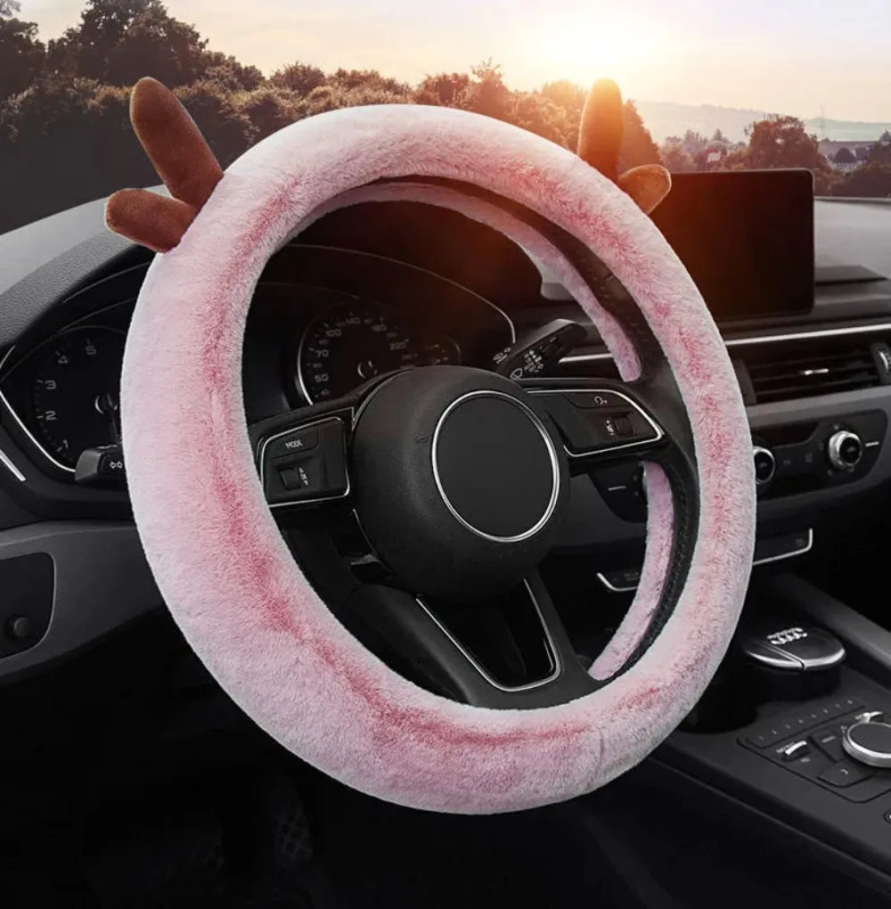 Plush Winter Steering Wheel Cover – Anti-Slip Universal 38cm Steering Wheel Cover SWANS