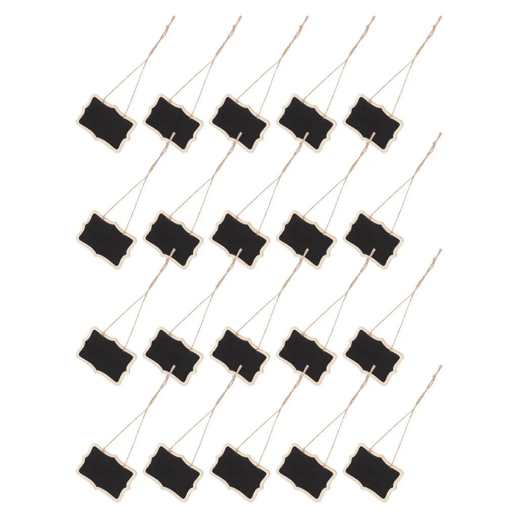 40-Pack Mini Wooden Chalkboard Tags – Reusable Hanging Labels Chalkboard Label Tags SWANS