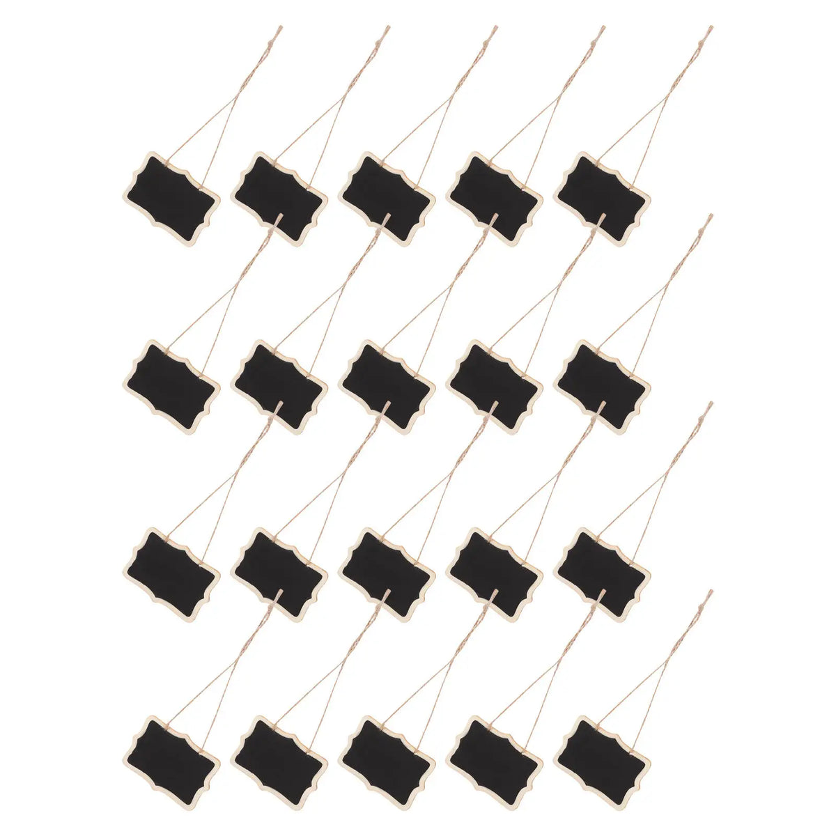 40-Pack Mini Wooden Chalkboard Tags – Reusable Hanging Labels Chalkboard Label Tags SWANS