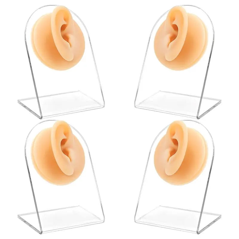 4-Pack Silicone Ear Models for Piercing Practice & Display Piercing Practice Model SWANS As Shown