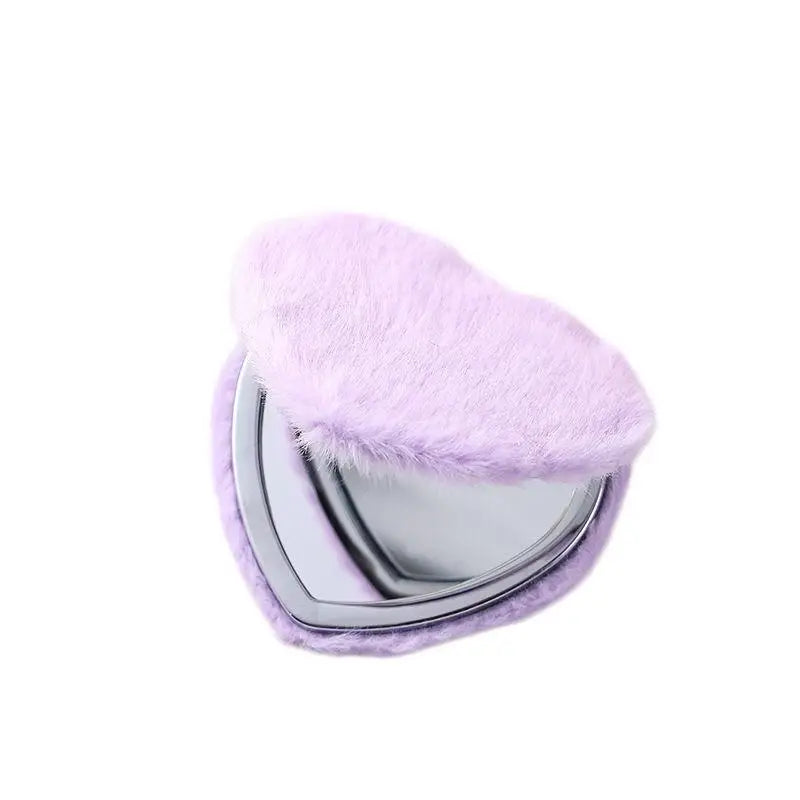 YOVIP Plush Folding Double-Sided Compact Makeup Mirror Compact Makeup Mirror SWANS