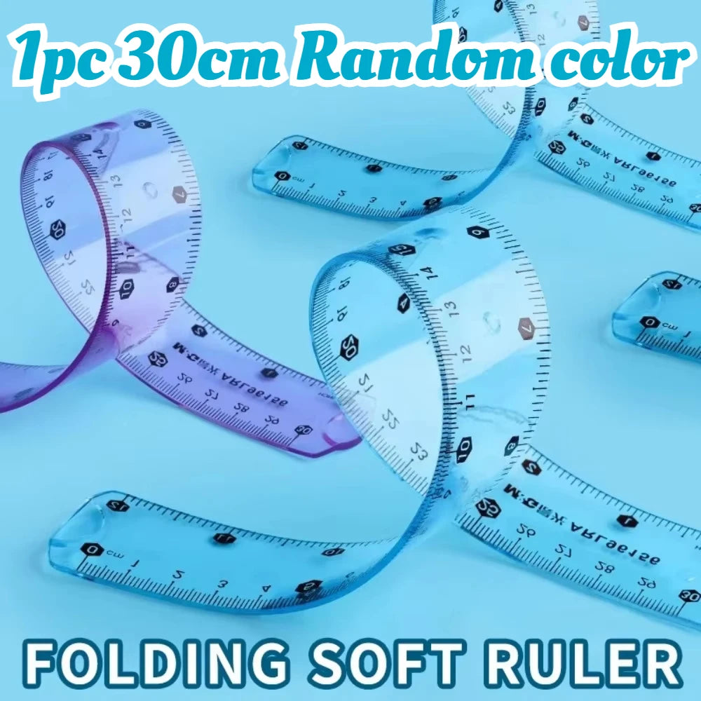Transparent Flexible Soft Ruler 1/3pcs – Foldable 20cm Measuring Tool Measuring Ruler SWANS 1pc 30cm Random