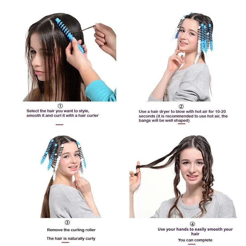 12-Pack Heatless Hair Perm Rods – Spiral Flexi Curling Rollers Hair Curling Rods SWANS