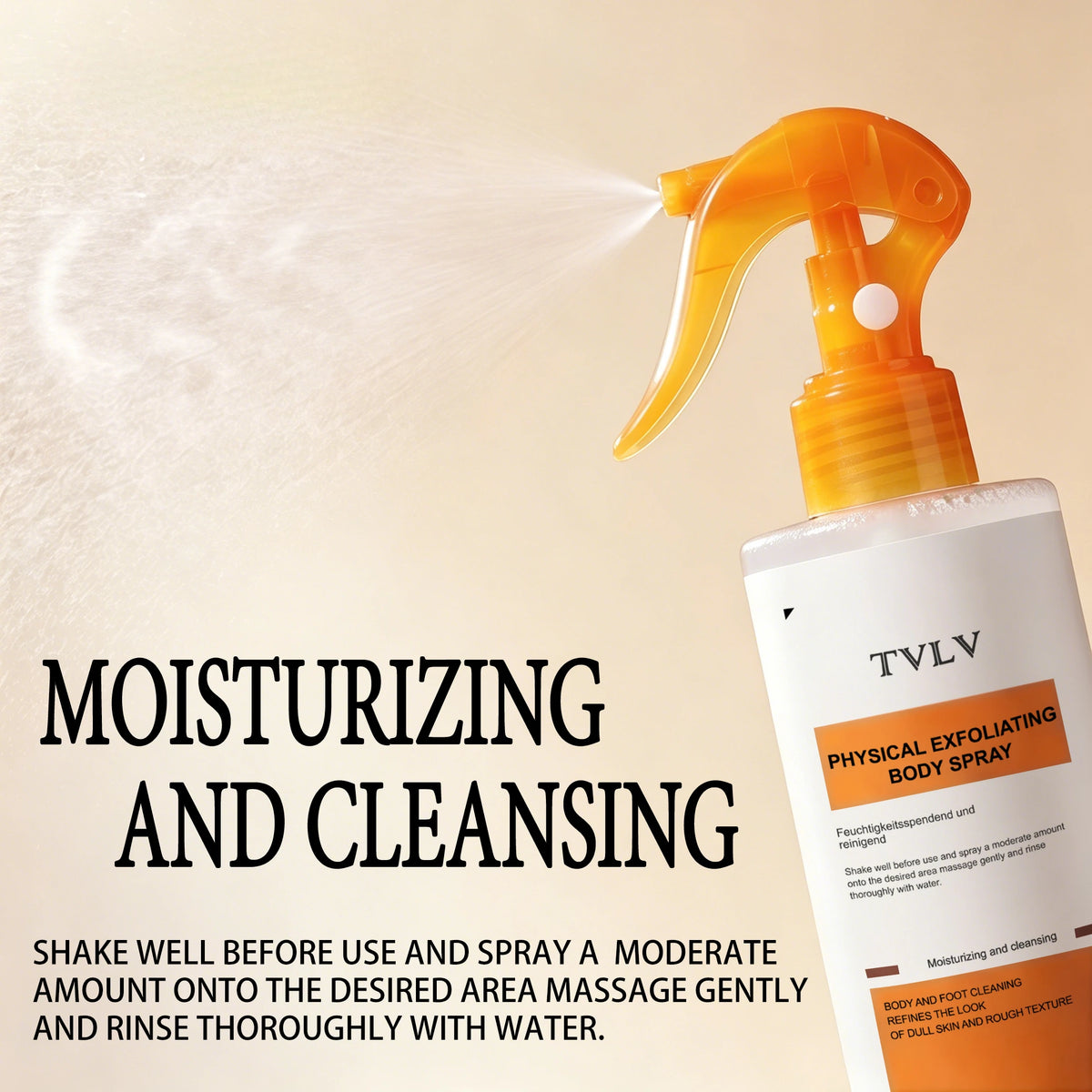 TVLV Exfoliating Body Spray – Moisturizing Skin Cleanser 220ml Body Exfoliating Spray SWANS