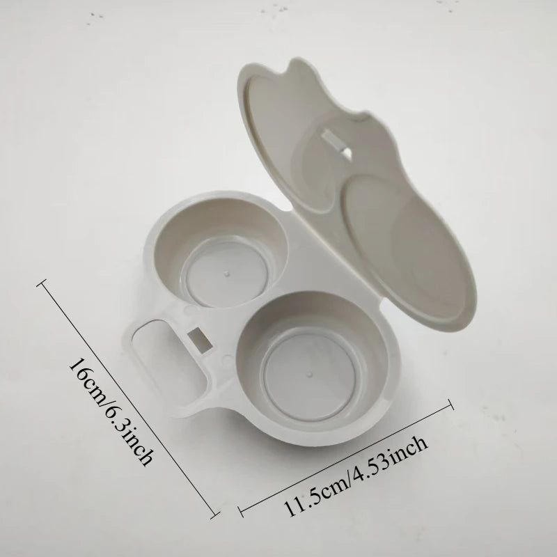 SWANS Microwave Egg Poacher – Round Plastic Egg Steamer Microwave Egg Poacher SWANS Light Grey