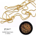 100cm Metal Nail Art Chain – Gold & Silver 3D DIY Decoration Nail Art Chain SWANS Gold