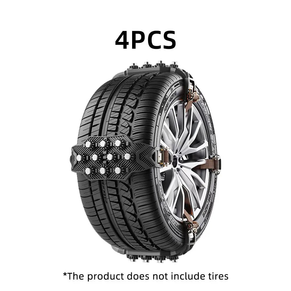 Universal Snow Tire Chains – Non-Slip Traction for SUV & Truck Snow Tire Chains SWANS Black-4pcs
