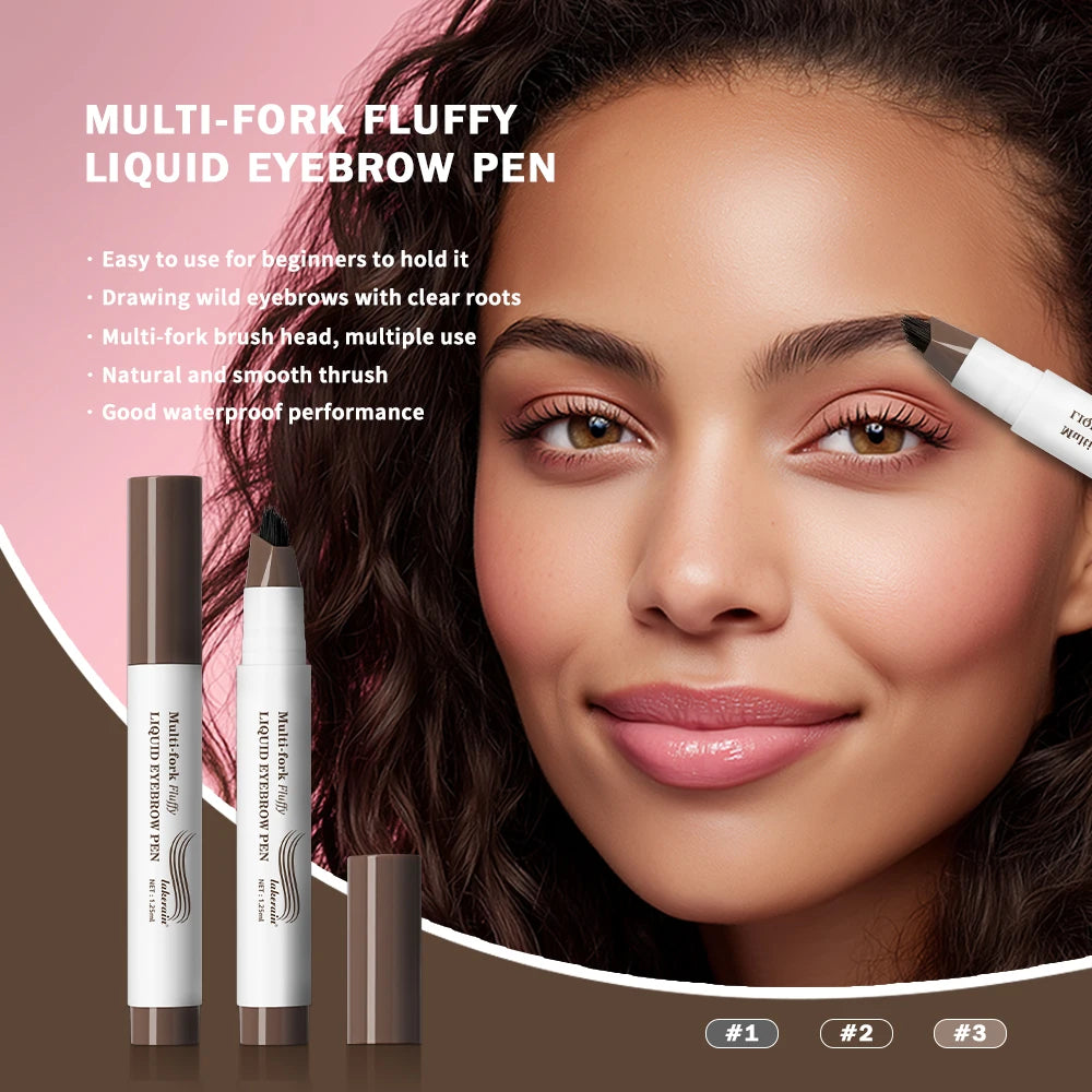 Lakerain Multi-Fork Fluffy Liquid Eyebrow Pen – Waterproof Liquid Eyebrow Pen SWANS