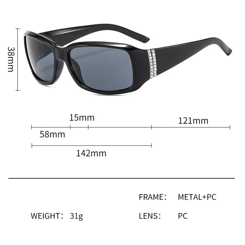 TOYEARN Big Frame Polarized Sunglasses UV400 Punk Y2K Polarized Sunglasses SWANS