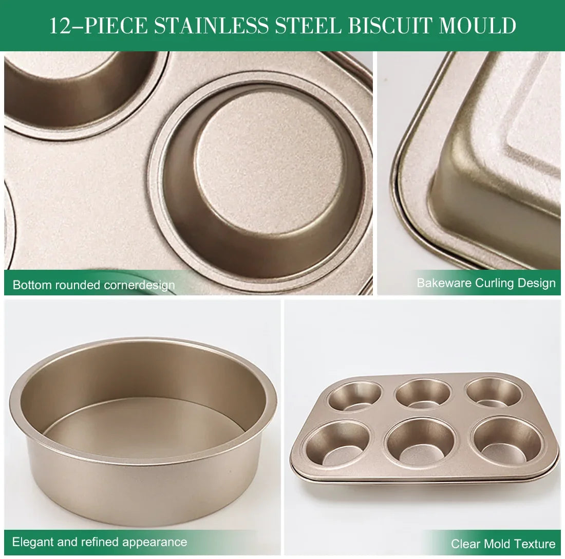 SWANS Non-Stick Carbon Steel Muffin & Cupcake Baking Pan Muffin Baking Pan SWANS