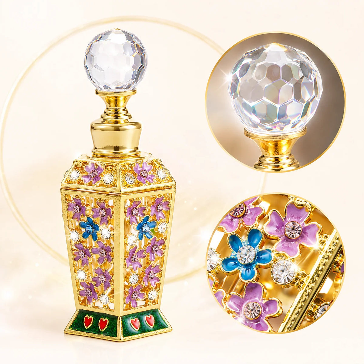 10ml Vintage Refillable Glass Perfume Bottle Crystal Cap Refillable Perfume Bottle SWANS