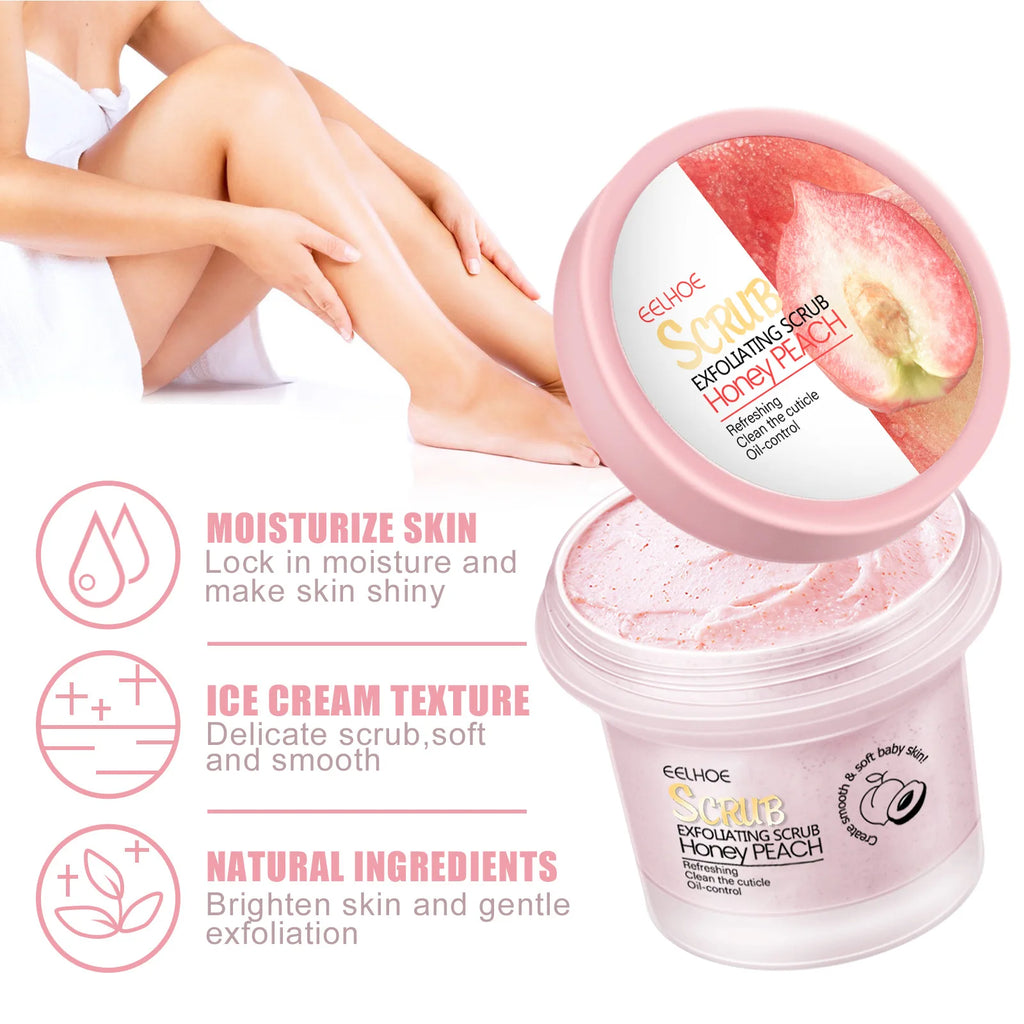 EELHOE Peach Exfoliating Body Scrub – Brighten & Moisturize 100g Body Exfoliating Scrub SWANS