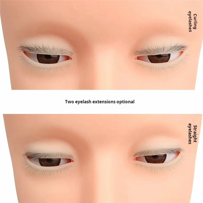 Eyelash Extension Training Mannequin Head – 4 Real Lashes Lash Training Mannequin SWANS