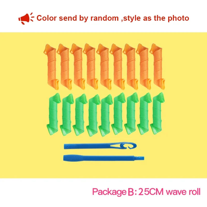 Heatless Hair Curling Rollers – No Heat Foam Styling Set Heatless Hair Curlers SWANS 18pcs 25cm