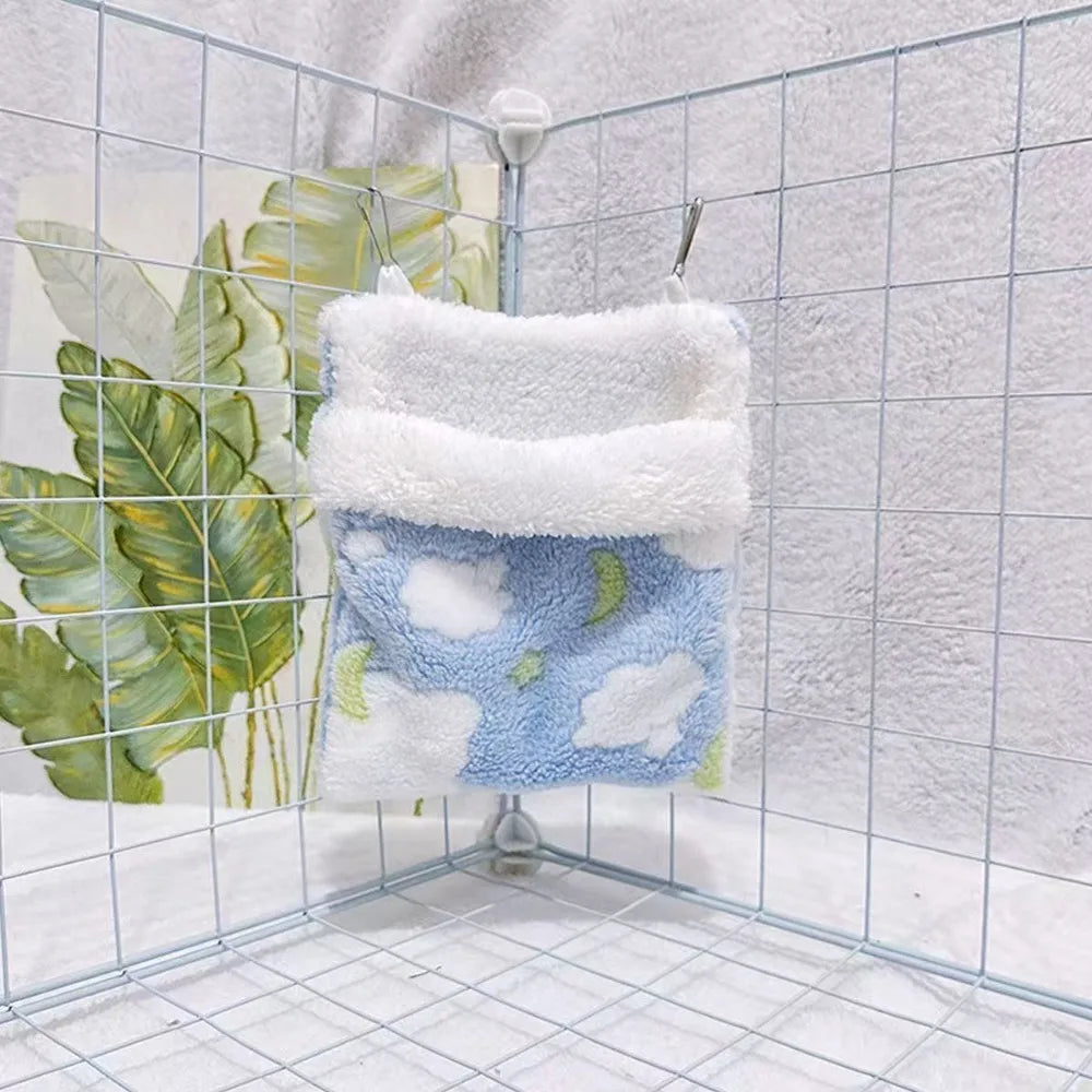 Sugar Glider Sleeping Pouch – Soft Flannel Hamster Hammock Pet Sleeping Pouch SWANS Blue