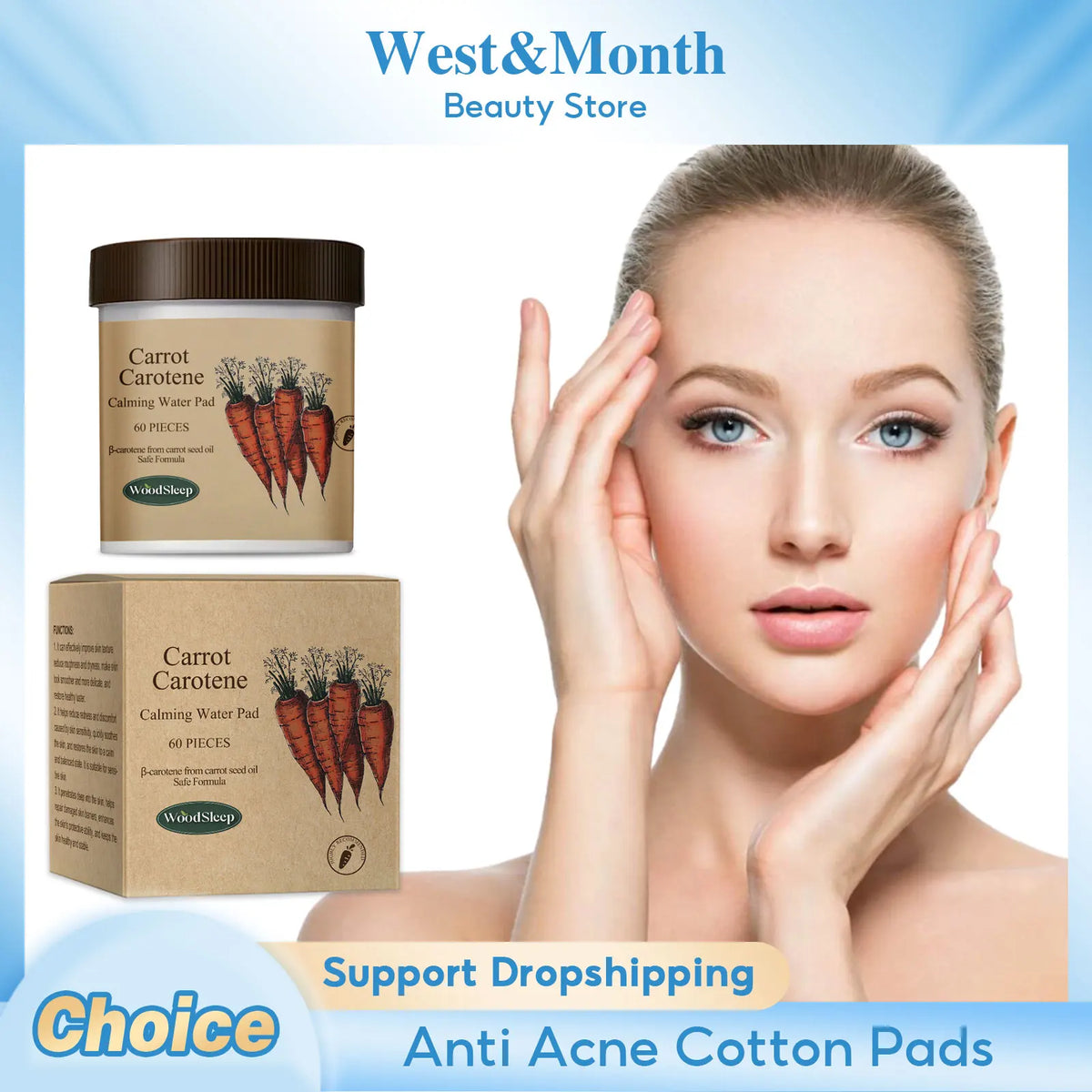 WOODSLEEP Deep Cleansing Cotton Pads – Pore Refining 60 Pcs Facial Cleansing Pads SWANS