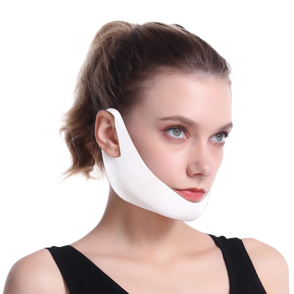 V-Shape Face Lifting Strap – Adjustable Slimming Bandage Face Lifting Strap SWANS white