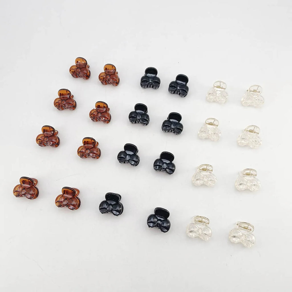 40-Pack Mini Bow Hair Claw Clips – 2cm Black & Clear Barrettes Hair Claw Clips SWANS