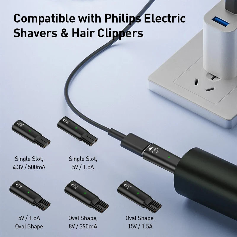 USB-C Charging Adapter for Philips Shaver & Hair Clipper 5V/8V/15V USB-C Charging Adapter SWANS