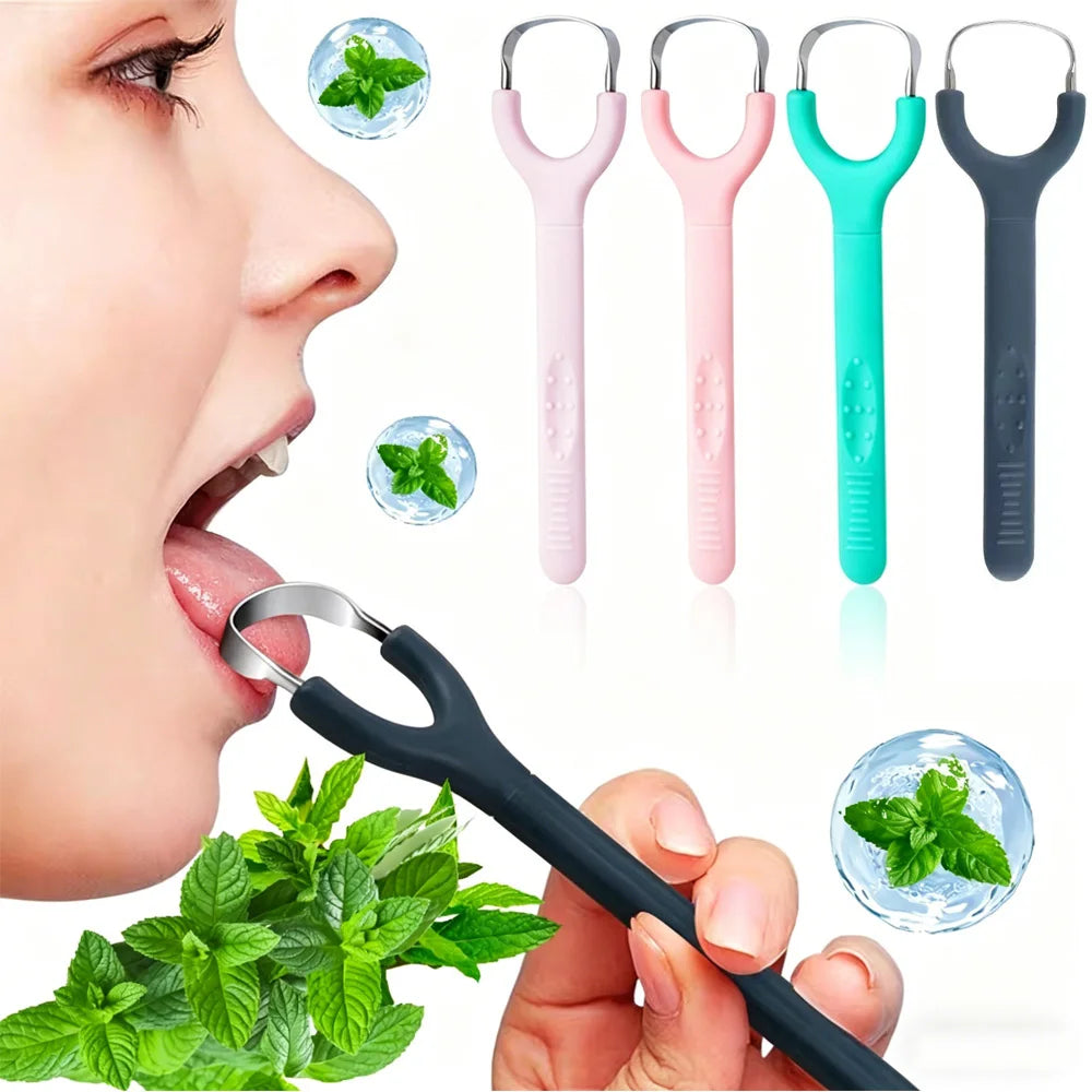 SWANS Stainless Steel Tongue Scraper – Fresh Breath Oral Tool Tongue Scraper SWANS
