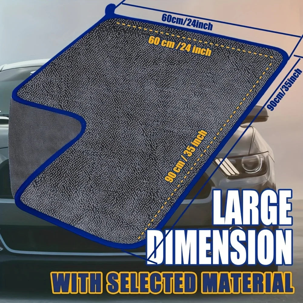 SWANS Extra Large Car Drying Towel – Absorbent 24"x35" Gray Car Drying Towel SWANS