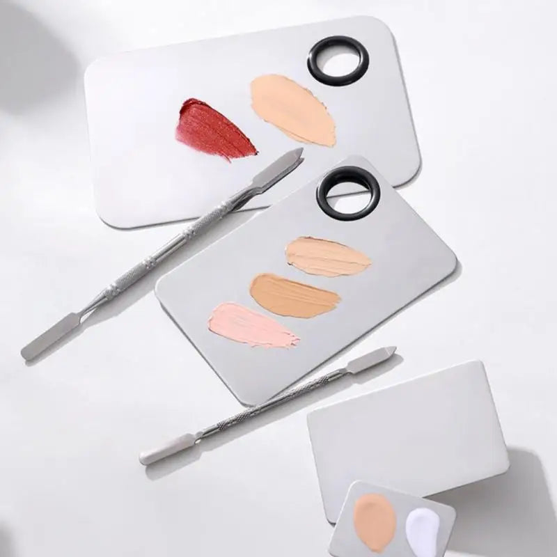 Stainless Steel Makeup Mixing Palette & Spatula | Mirror Finish Makeup Mixing Palette SWANS