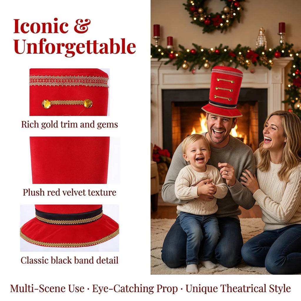 Red Nutcracker Christmas Tree Topper Hat | Holiday Costume Holiday Costume Hat SWANS