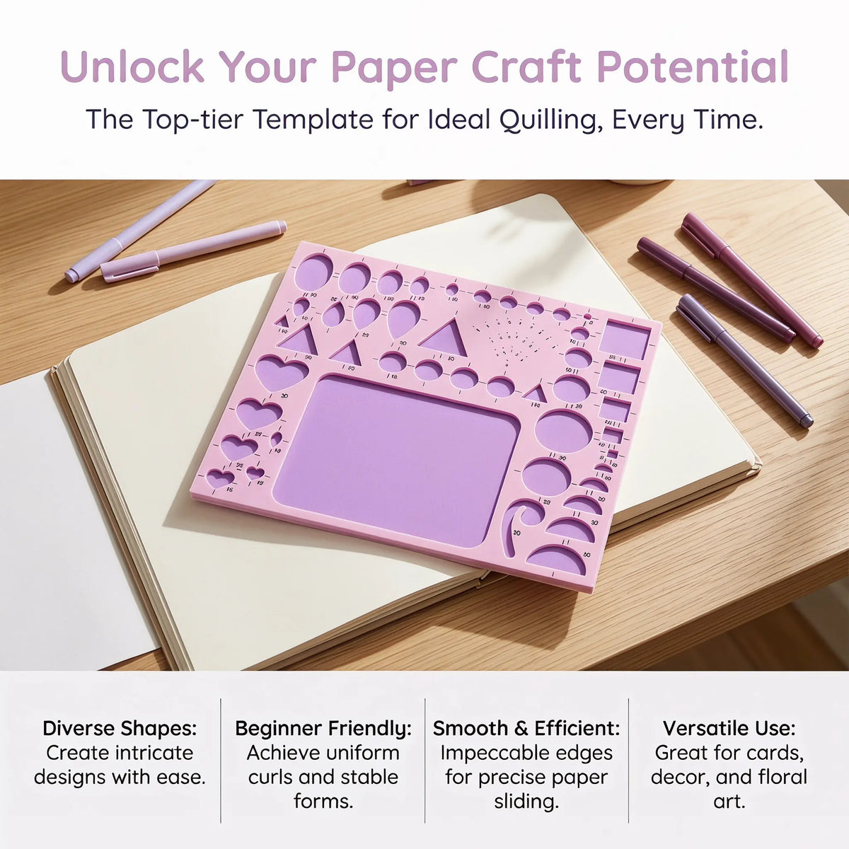Paper Quilling Template Board – Multi-Shape Sizing Guide 8×7 Quilling Template Board SWANS