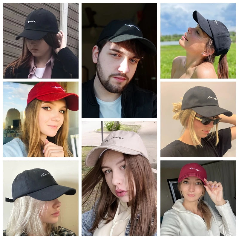 Unisex Cotton Baseball Cap – Letter Embroidery Adjustable Sun Hat Baseball Cap SWANS