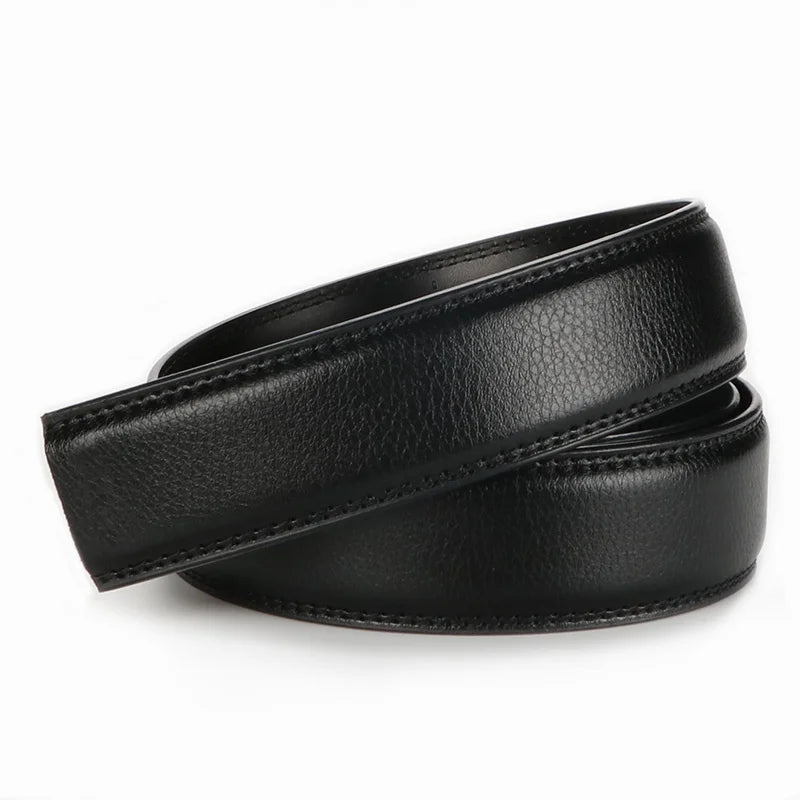 2-Pack Men's Split Leather Belts for Auto Buckle – Black & Brown Men's Leather Belt SWANS