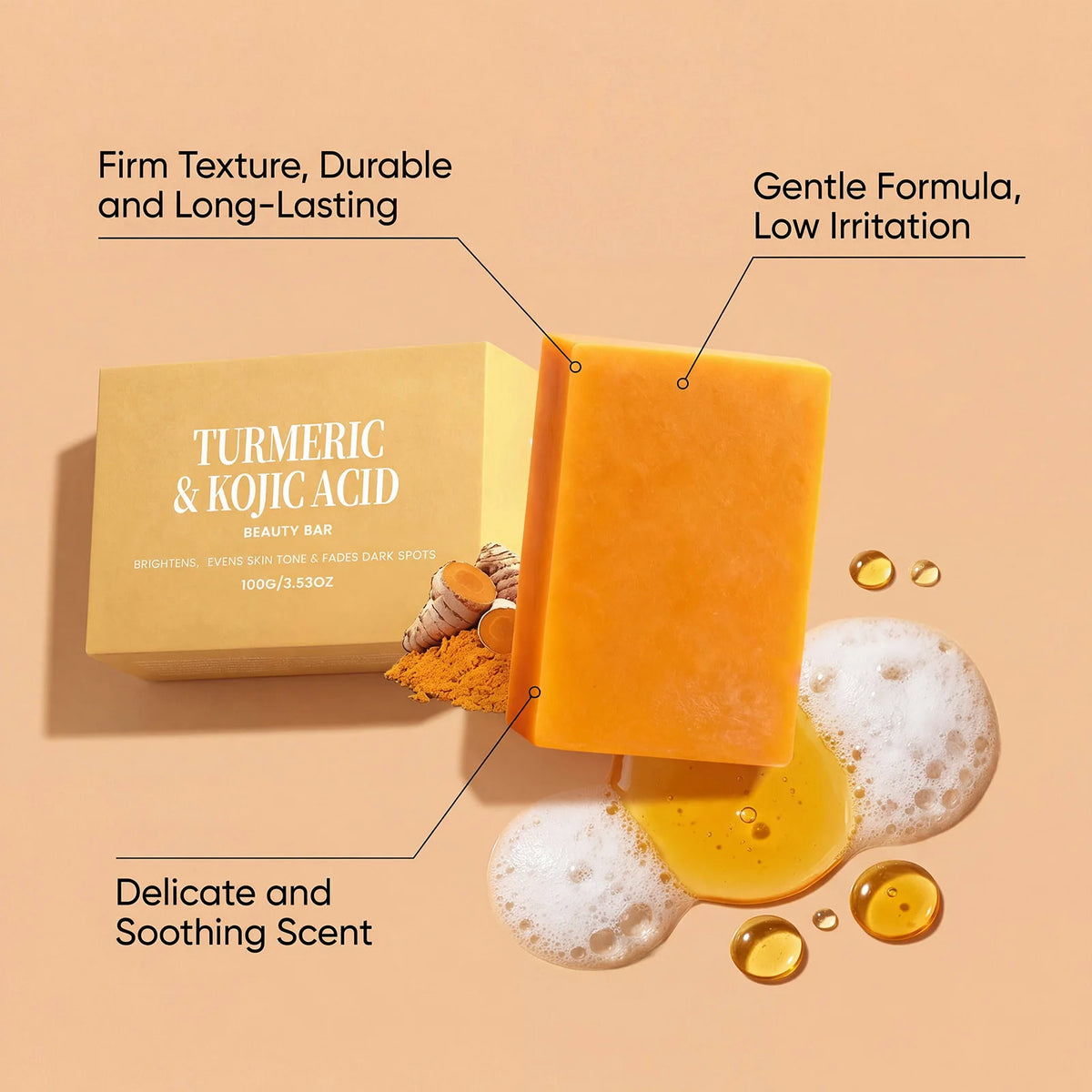 Turmeric Kojic Acid Brightening Soap – Face & Body Bar Brightening Bar Soap SWANS