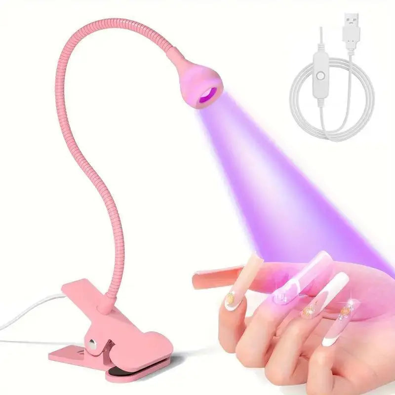 YOVIP Clip-On UV LED Nail Lamp 5W Portable Gel Dryer UV Nail Curing Lamp SWANS Pink USB Type-C