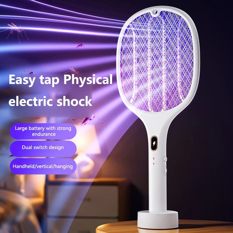 XMSJ 3-in-1 USB Rechargeable Bug Zapper Electric Mosquito Racket Electric Bug Zapper Racket SWANS