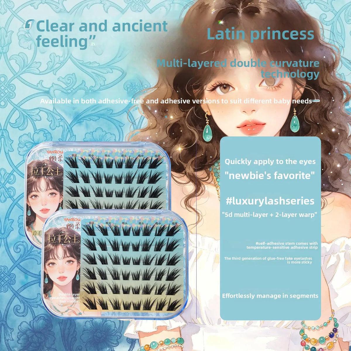 Self-Adhesive Glue-Free False Eyelashes – Wispy Natural False Eyelashes SWANS
