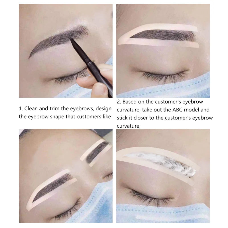 50-Pack Disposable Eyebrow Stencils – Airbrush Shaping Stickers Eyebrow Stencil Stickers SWANS