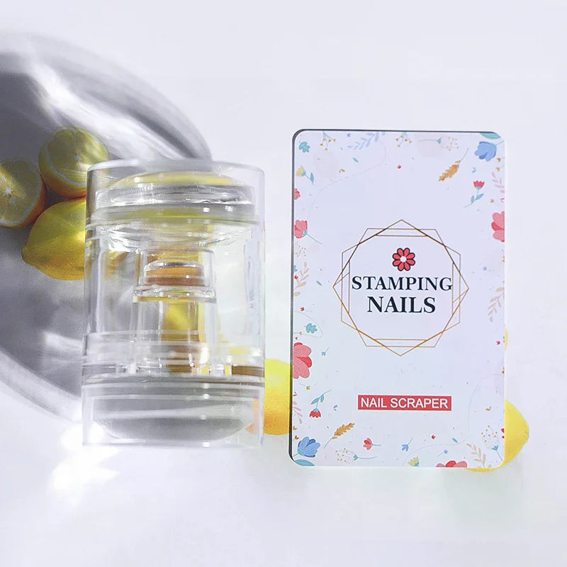 SWANS Jelly Silicone Nail Stamper & Scraper Set – DIY Art Nail Stamper Set SWANS