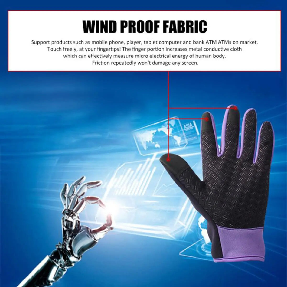 SWANS Winter Cycling Gloves – Windproof Touchscreen Full Finger Cycling Gloves SWANS