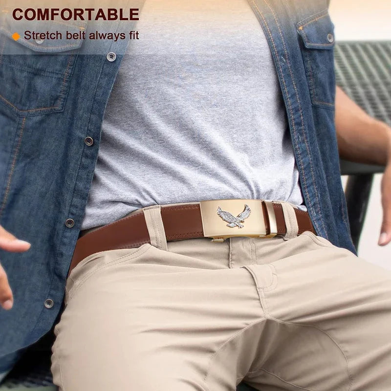 2-Pack Men's Leather Ratchet Belt – Adjustable Alloy Buckle Men's Ratchet Belt SWANS