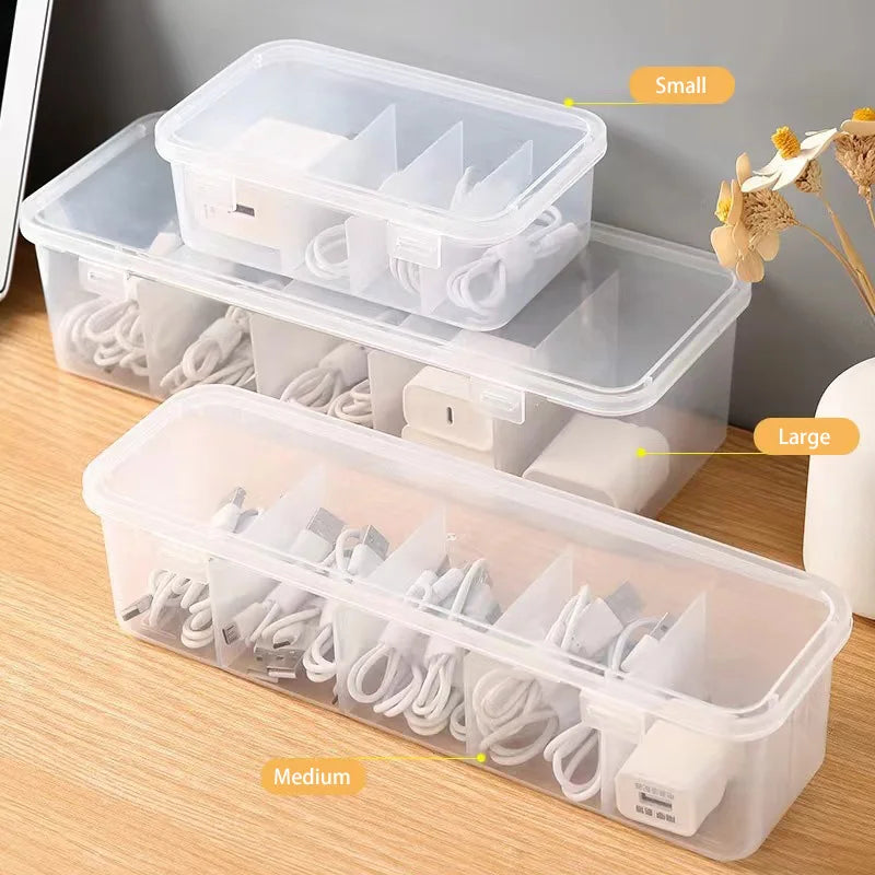 Transparent Dustproof Storage Box – Cable & Card Organizer Storage Organizer Box SWANS