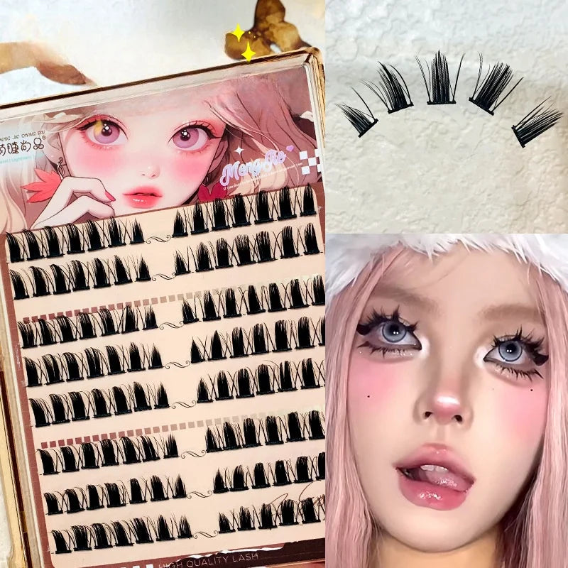 Individual Cluster Lashes – Fluffy Thick Reusable Manga Lashes False Eyelashes SWANS
